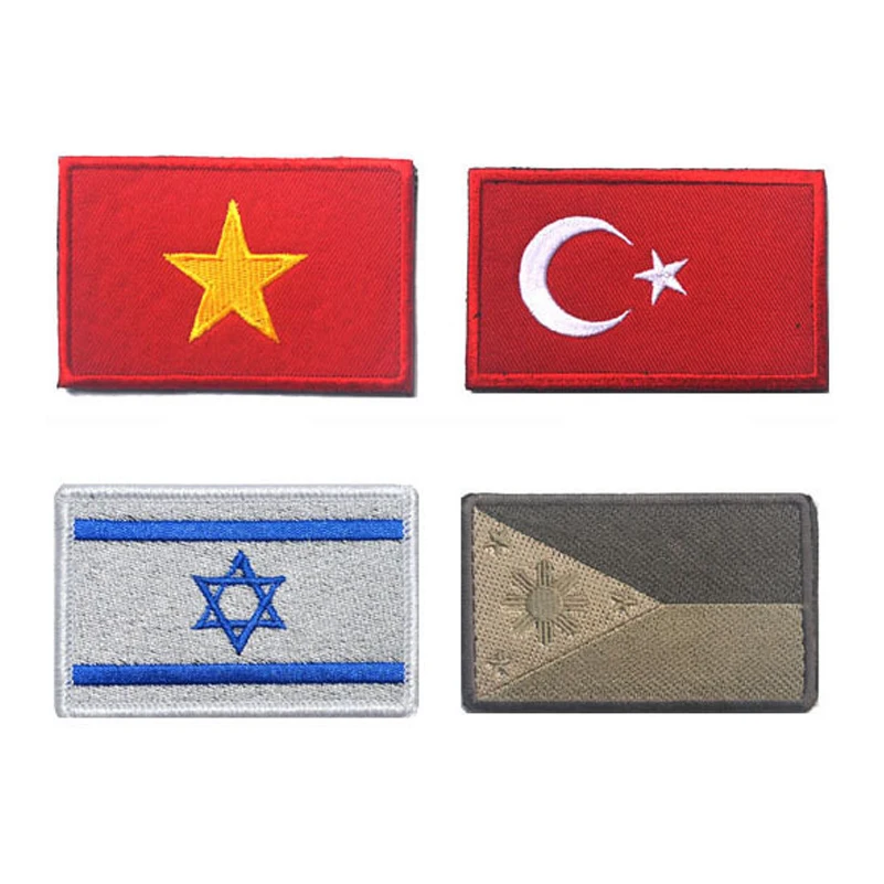 Embroidery Patches Japan Singapore Turkey Pakistan Vietnam India Laos Thailand Malaysia Saudi Arabia UAE Iraq Israel Asia