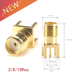 10Pcs/2pc SMA Female Jack Solder Nut Edge PCB Clip Straight Mount Gold Plated RF Connector Receptacle Solder 2/5/10Pcs