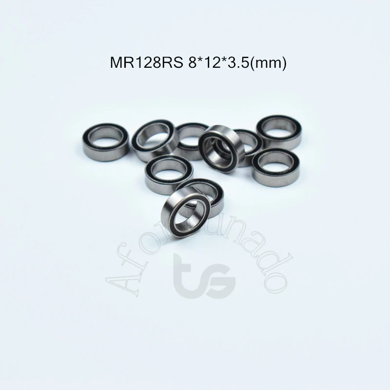 MR128RS Miniature Bearing 10pcs 8*12*3.5(mm) free shipping chrome steel Rubber Sealed High speed Mechanical equipment parts