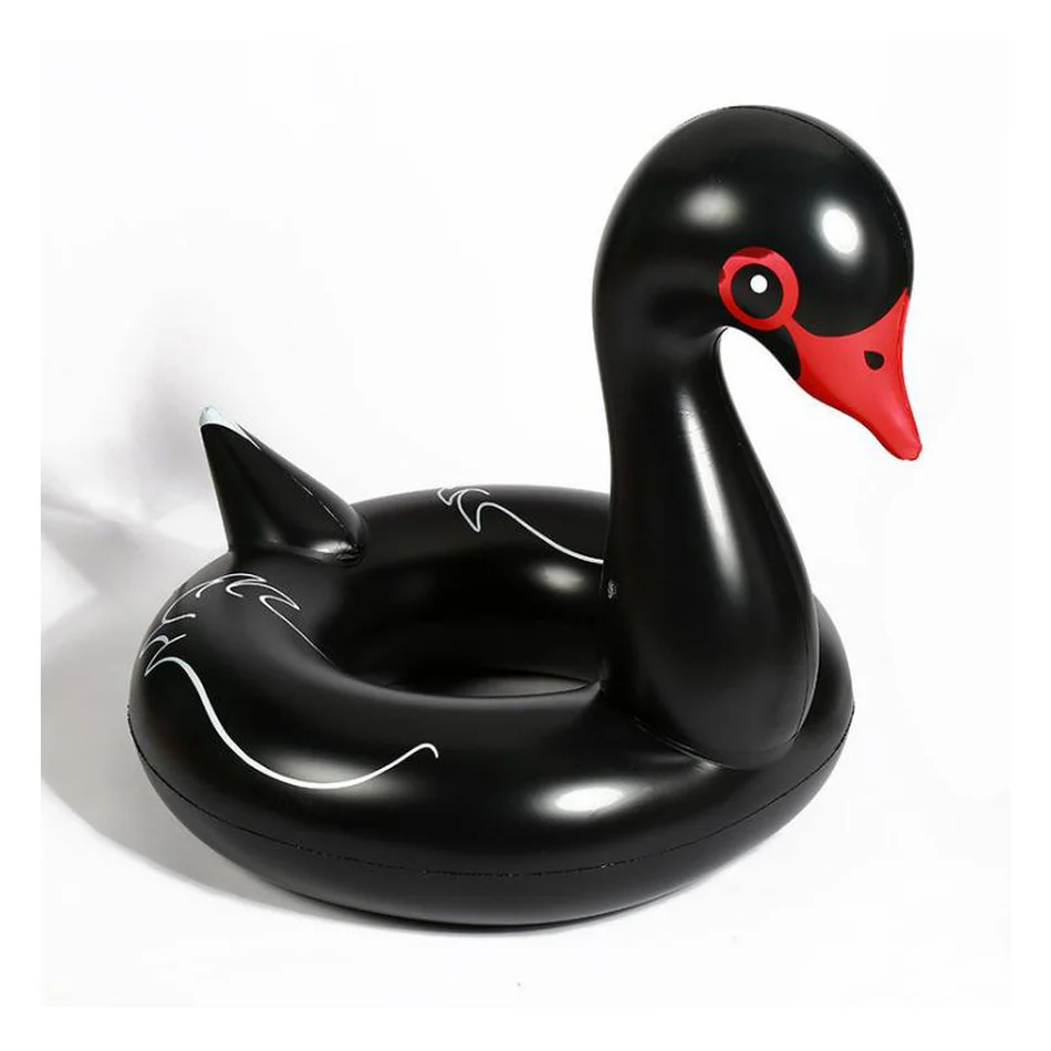 

120CM eco-friendly PVC black white swan Inflatable air mattress Floating Adult Pool Party Toys Water Bed Swimming Ring Circle