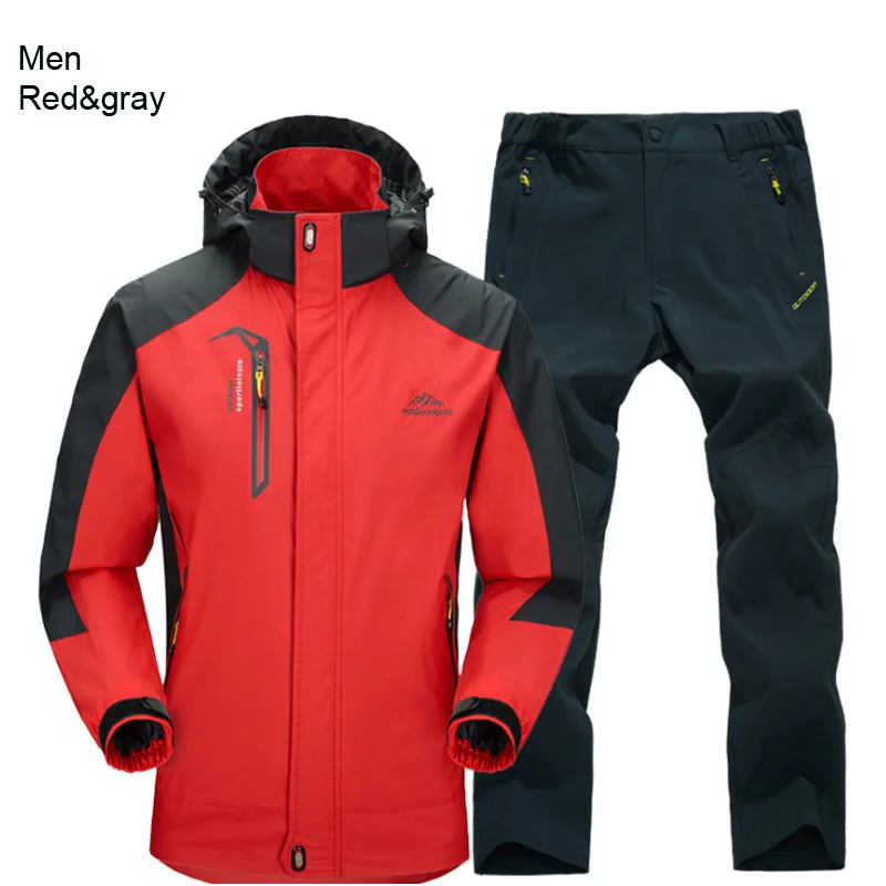TRVLWEGO Jacke Hose Wandern Camping Frühling & Herbst Outdoor Single Wasserdicht 20000MM Herren Windschutz Trekking Mantel Hose – Detail 16