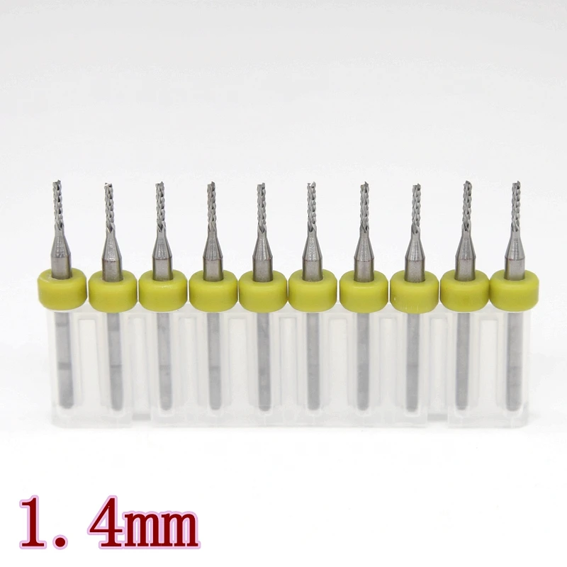 HANGXIN 10pcs / lot 1.4mm Carbide Corn Cutting Machine PCB End Mills, CNC Wood Bit Router Tools End Mills, Metal Engraving Power