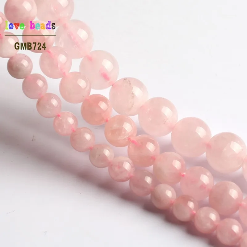 AA Natural Madagascar Rose Quartzs Bead Round Loose Beads for Jewelry Making Diy Bracelet 15\'\' Strand 6mm 8mm 10mm