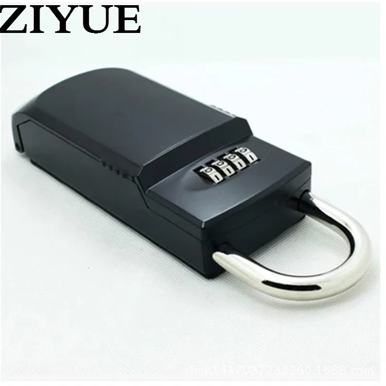 

Free Shipping Security Lock Key Storage Box Organizer Zinc Alloy Keyed Locks with 4 Digit Combination Password Hook Secret Safe