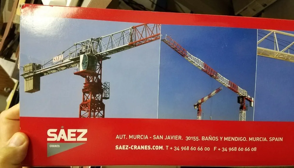 Exquisite Alloy Model ROS 1:87 SAEZ SL-55 Tower Crane Construction Vehicles DieCast Toy Model 80100 for Collection Decoration