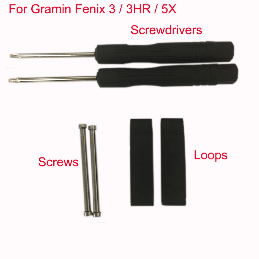 For Garmin Fenix 3/Fenix 3 HR/Fenix 5X Screwdriver Set With 26mm Rubber Looping Ring For Garmin Screw Smart Watch Accessories