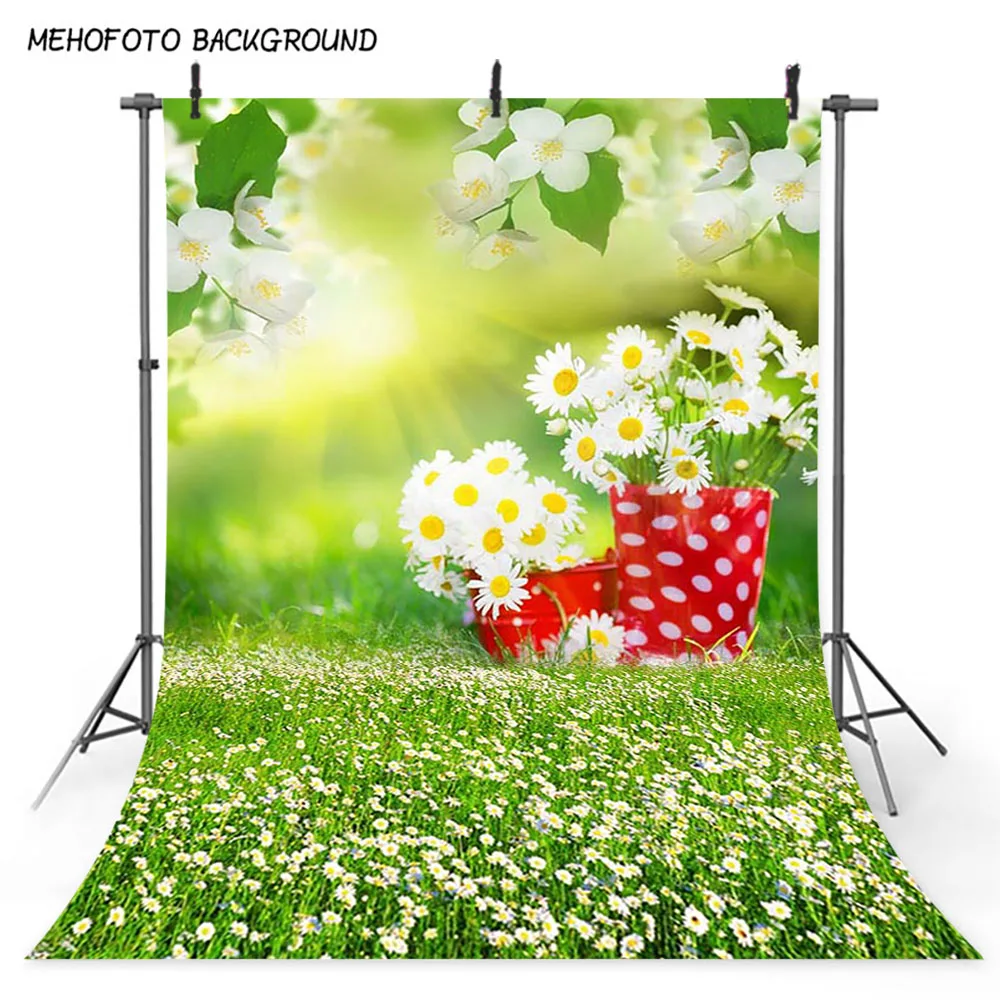 

Spring Scenery Backdrop for Photography Green Grass Easter Photo Booth Background Studio Computer Printed 387