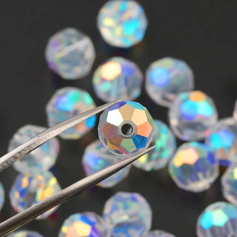 AAA Quality 4/6/8mm Faceted Rondelle Austria Crystal Beads Glass Football Beads Loose Spacer Beads for Bracelet Necklace Making