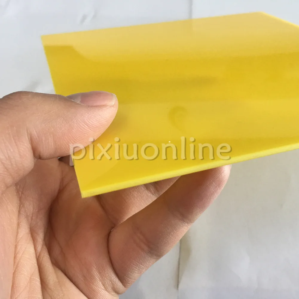 1pc J594b Yellow Color Opaque Acrylic Board Non-transparent Plastic Sheets 15*15cm Thickness 2.3mm Electrical Switch Parts