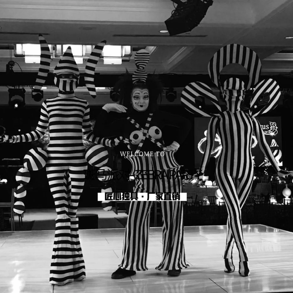 Halloween Sexy Zebra Costume Party Nightclub High-end Costumes Clown Performance Ds Dance Team cosplay  wear