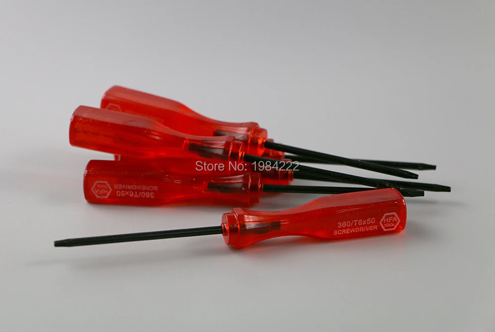 60 stks/partij helder rood Torx T6 Schroevendraaier T6 Schroevendraaier voor Xbox360 xbox 360 Draadloze Controller