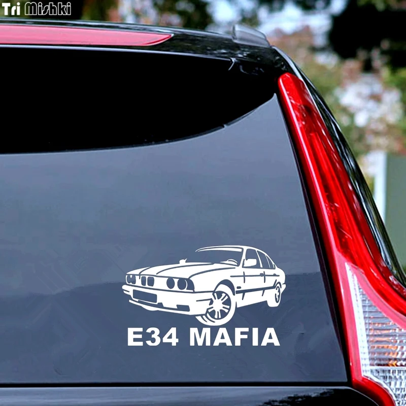 Tri Mishki HZX240 12.3*20cm funny car stickers E34 mafia for bmw auto car sticker