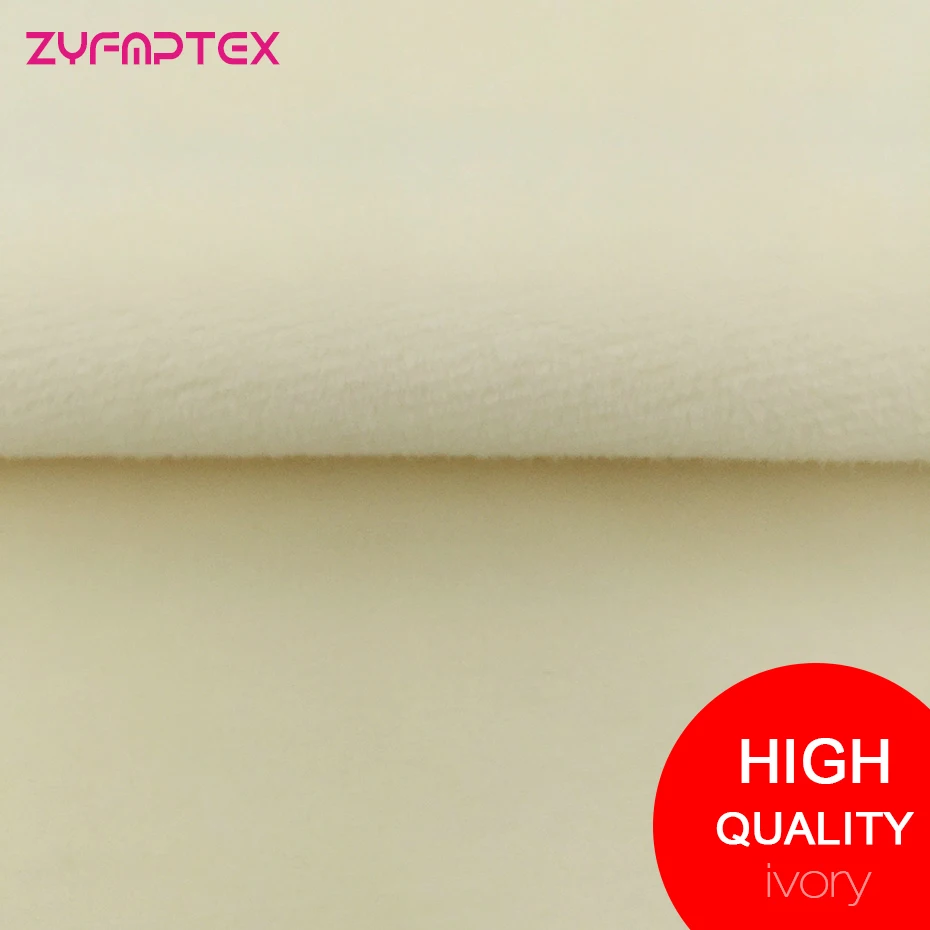 ZYFMPTEX Ivory Color Cheapest Toys Minky Textile Fabric Meter For Sofa Cloth Material Polyester Fabric For Patchwork DIY Sewing