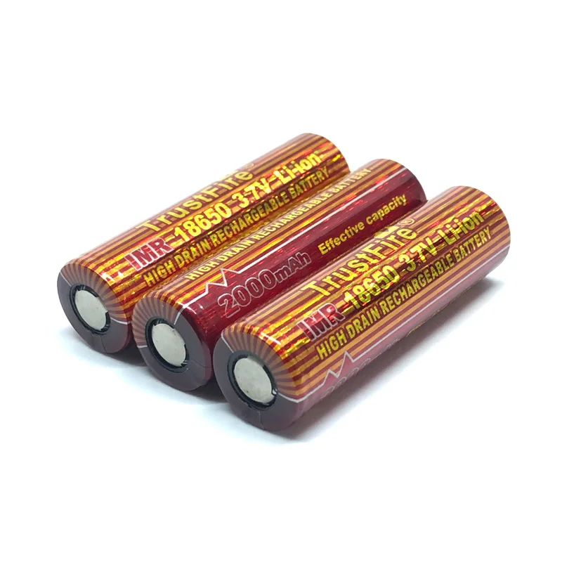 20pcs/lot TrustFire IMR 18650 2000mAh 3.7V Li-ion Battery Rechargeable Lithium Batteries Cell For E-cigarettes LED Flashlights