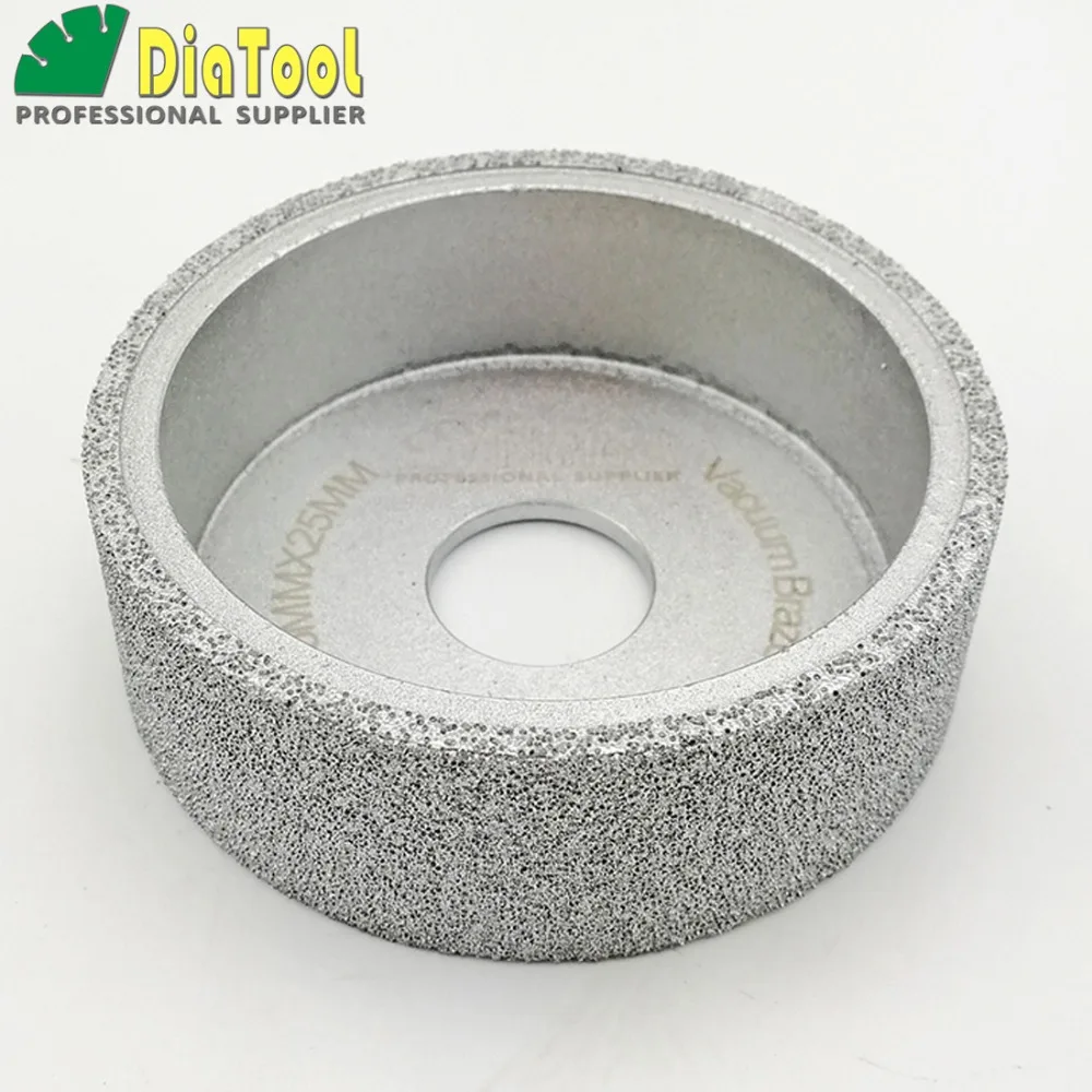 DIATOOL Dia75mmX25mm Vacuum Brazed Diamond Flat Grinding Wheel Profile Wheel For Stone, Artificial Stone Ceremics Glass Concrete