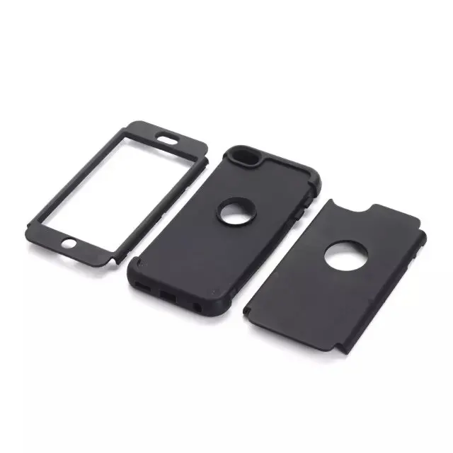 black shockproof anti-shock hybrid hard cover case for ipod touch 6/touch 5/touch 7