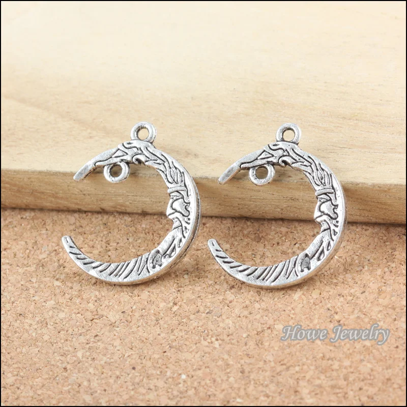 

65PCS silver tone plated Moon connector fit for necklaces & pendants DIY jewelry findings Accessories B019