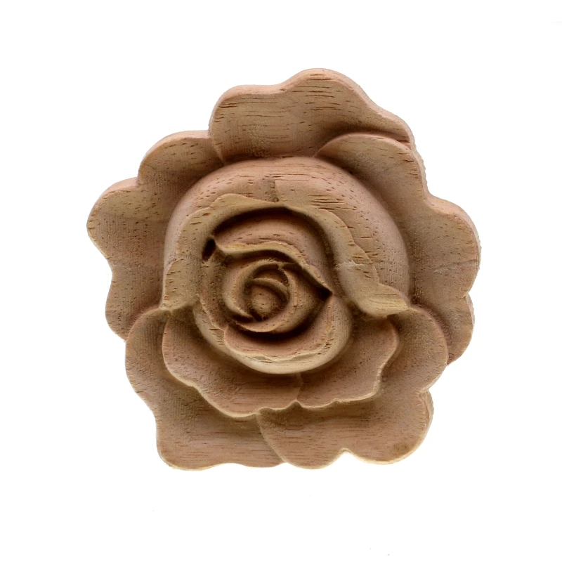 RUNBAZEF Meubelen Houtsnijwerk Applicaties Vintage Nautische Decor Kast Deur Massief Decals Bloemen Patroon Gesneden Houten