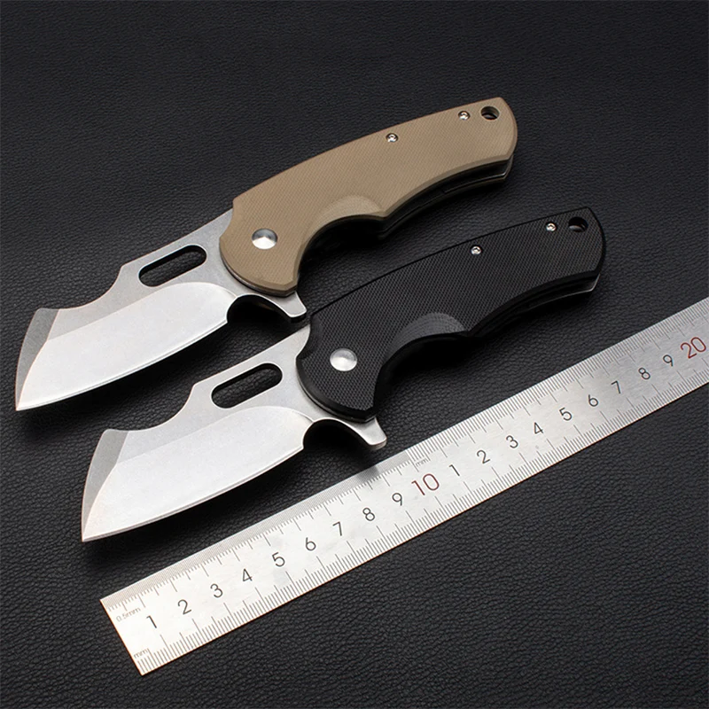 Sharp D2 folding knife G10 Handle  Pocket Knife Outdoors Camping EDC Rescue Tools Black Hollowed Folding Knife