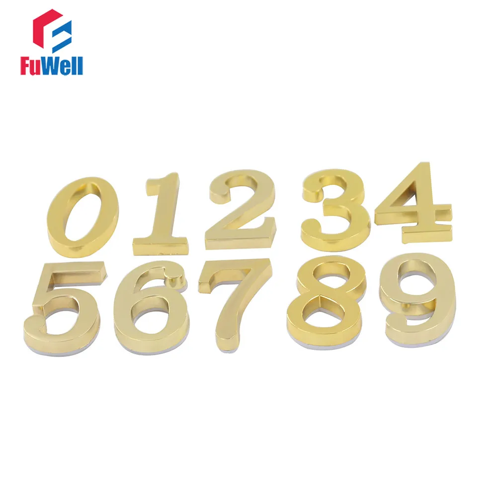 1 قطعة الباب لوحة سبائك الذهبي 50 مللي متر لاصق ملصق 0/1/2/3/4/5/6/7/8/9 # اختياري الشقق الفندقية بوابة الباب الرقمية رقم المنزل
