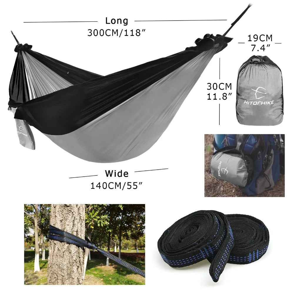 1-2 Person Outdoor Mosquito Net Parachute Hammock Camping Hanging Sleeping Bed Swing Portable Double Chair Hammock