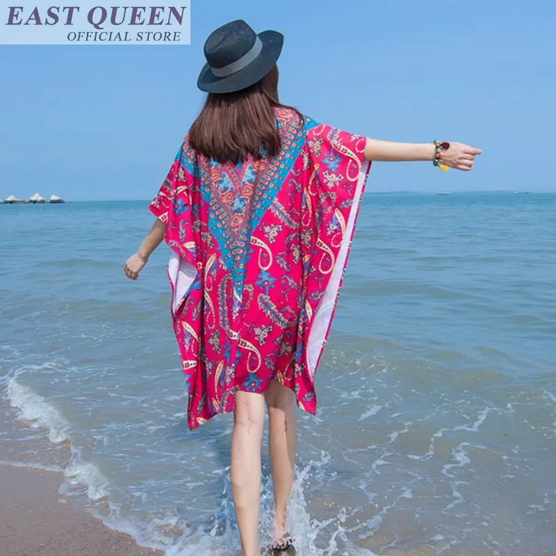 2018 summer boho bohemian women beach clothes dress  floral print o-neck tropic dress random self jumpsuit knee length DD783 a