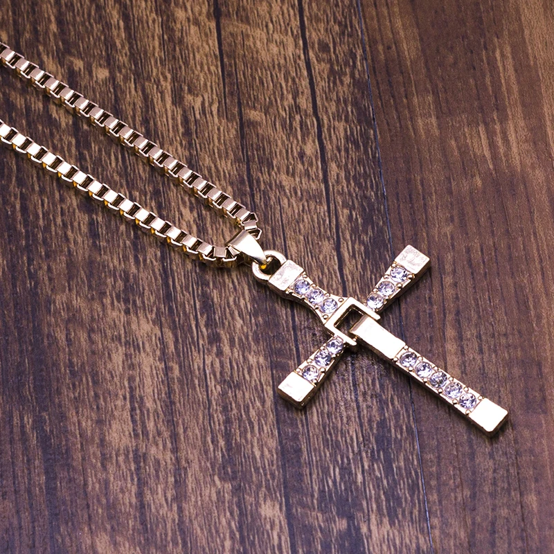 Movie jewelry The Fast and The Furious Toretto Men Classic CROSS Pendant Necklace New Male Necklaces & Pendants Fashion