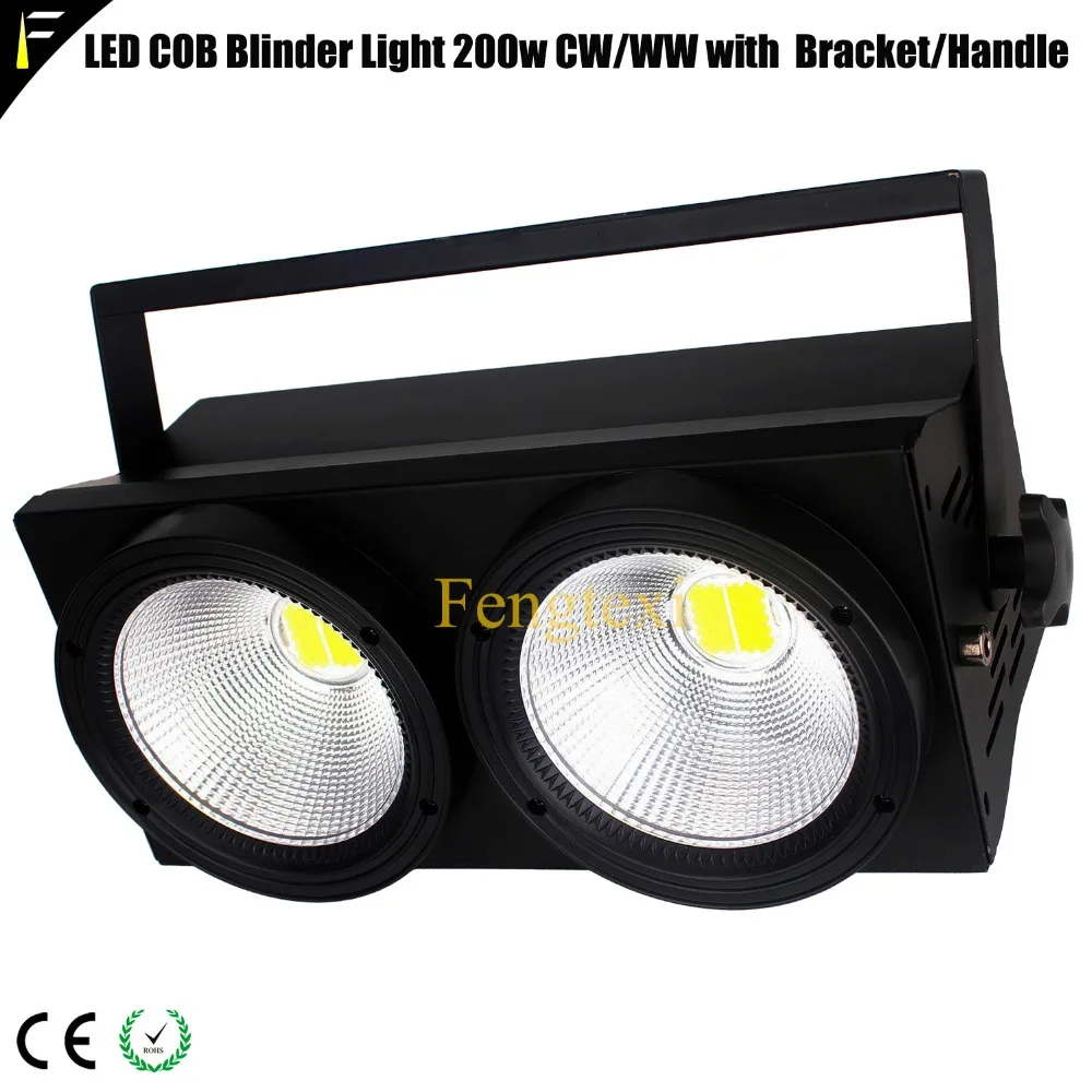 Stage Strobe LED Blinder 2 DMX 2x100w WW/CW 2in1 200w Photography Fill light Concert Warm Washing Blinder Audience Lighting