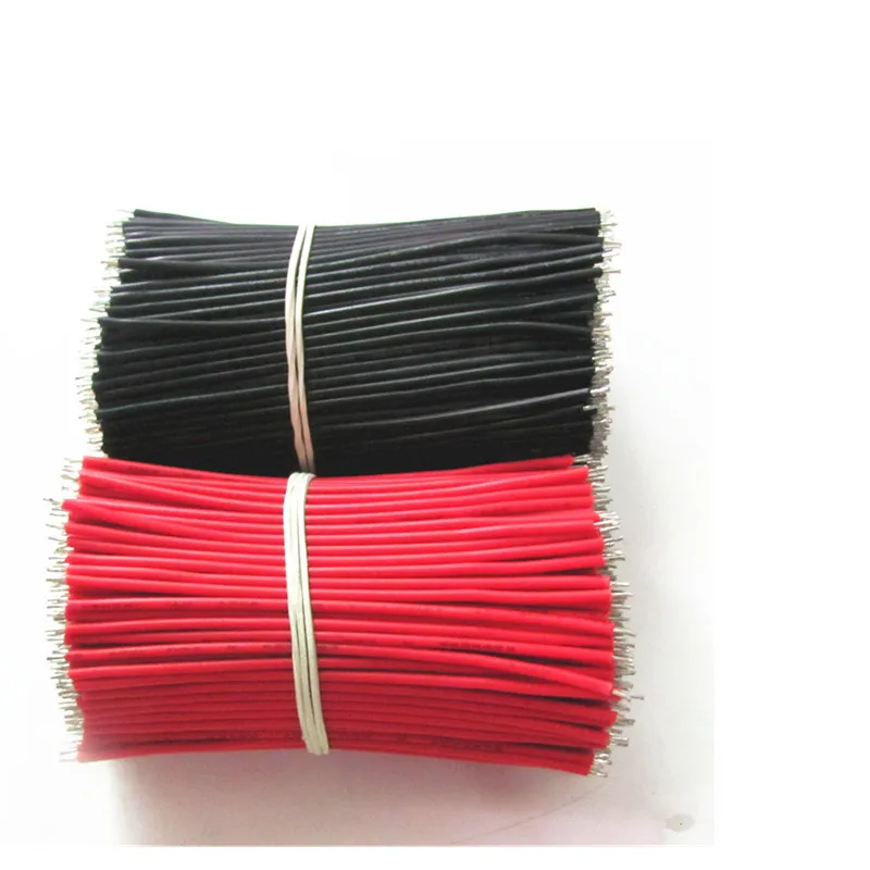 100pcs AWG cavo in silicone 18650 dedicato filo nero filo di collegamento filo materiale doppia testa stagno specifica 0.8*100mm