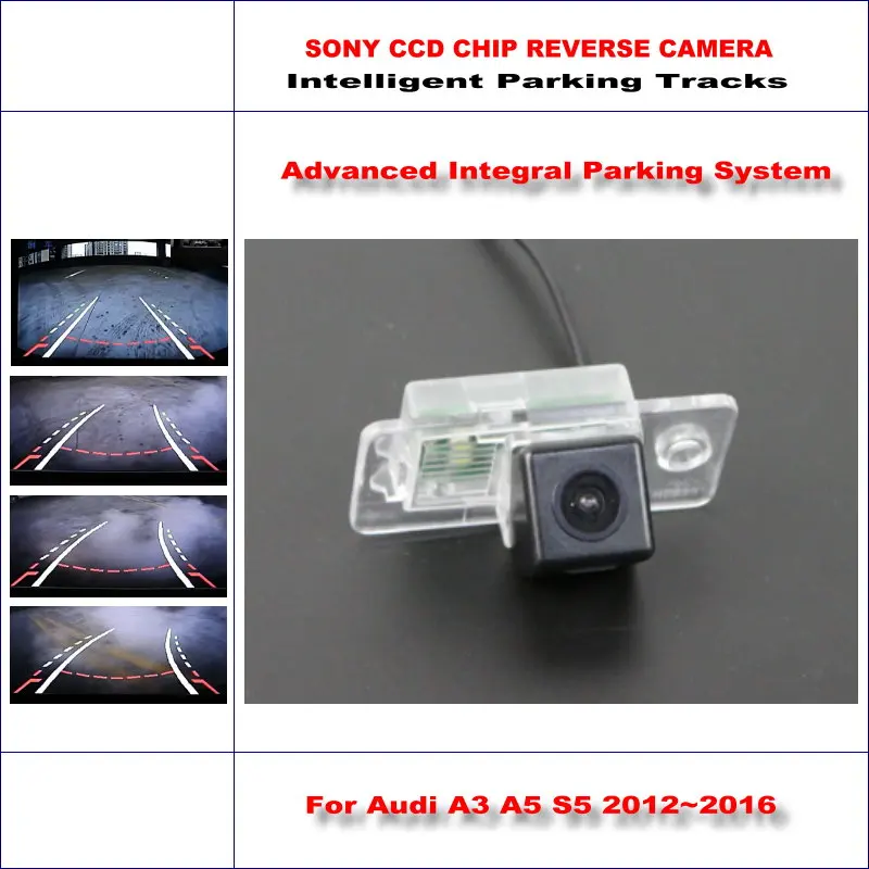 

For Audi A3/A5/S5 2012-2016 Auto Rear Camera Backup Reverse NTSC RCA AUX HD SONY Intelligent Parking Tracks CCD CAM