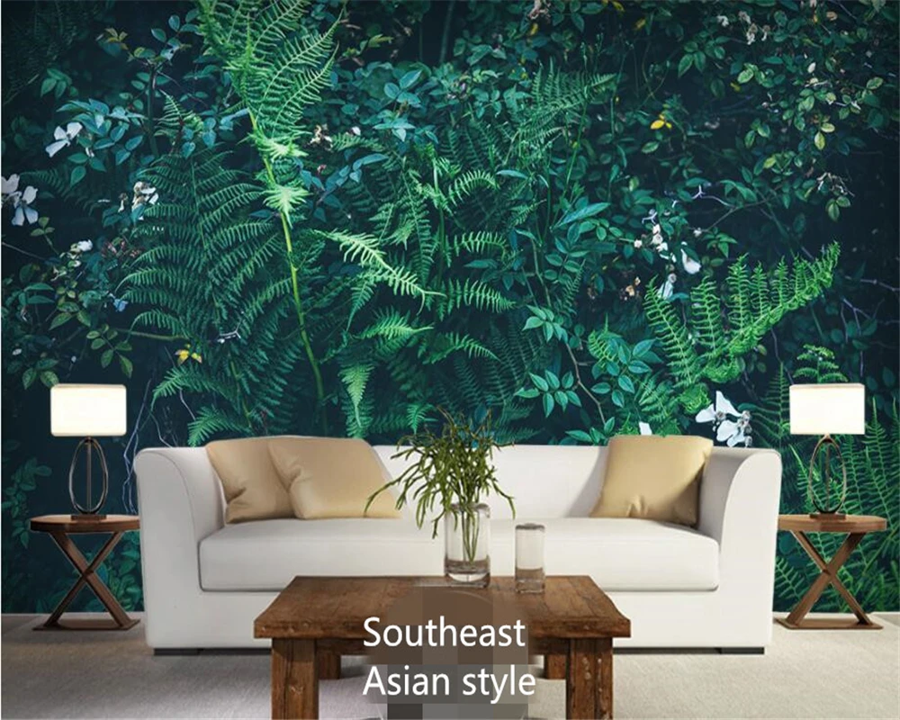 

beibehang Custom 3d Wallpaper Southeast Asia Plant Landscape Art Mural Living Bedroom Corridor Children Room Photo 3d Wallpaper