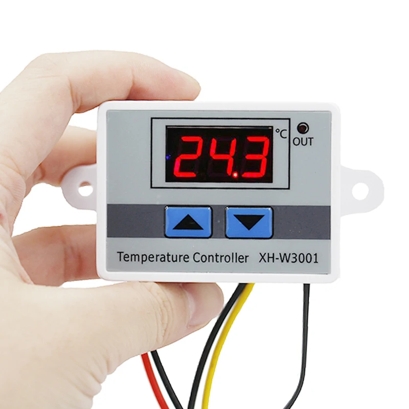 

10pcs/lot W3001 10A Heat Cool Temp Thermostat Control Digital LED Temperature Controller Switch Probe 220V