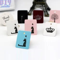 50PCS Crown Cat Paper Card Jewelry Garment DIY Crafts Cards Price Hang Xmas Party Gift Packaging Cake Label Bookmark Luggage Tag