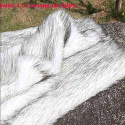 good Faux Fur Fabric Black/Grey Tip Of 4-5MM Long Hairy Imitation Fox Fur Fabric DIY Fur Collar Clothing Decorative Materials