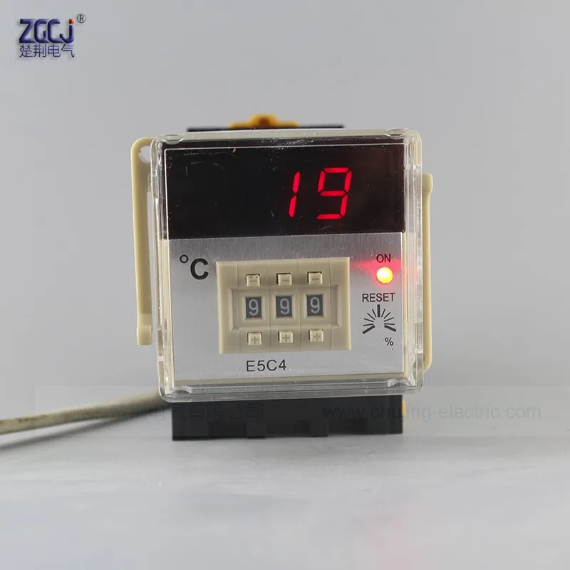 ประเภท J CJ-E5C4 thermoregulator อุณหภูมิ 35 มม.Din ประเภทเทอร์โมดิจิตอล