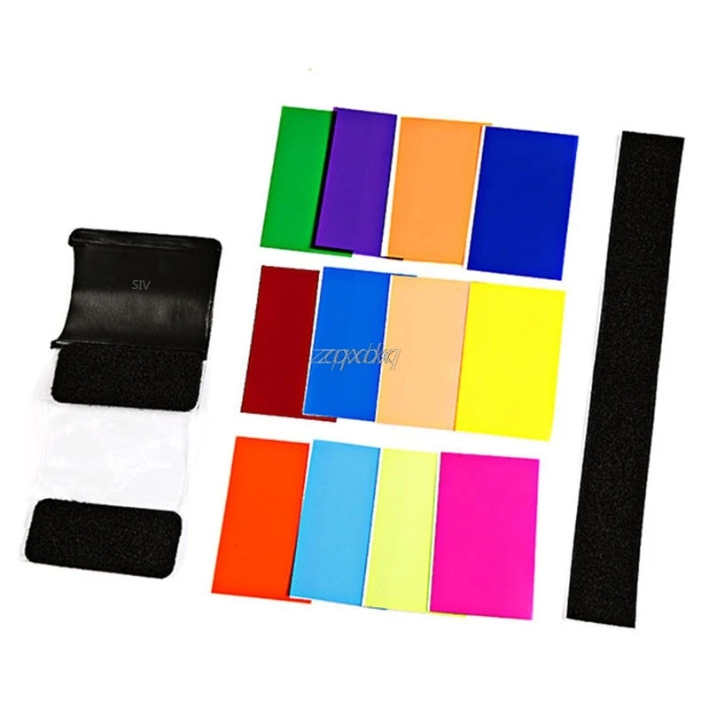 SIV 12 Colors Gel Filter Flash Diffuser Soft Box Studio Lighting Filter for Camera Whosale&Dropship