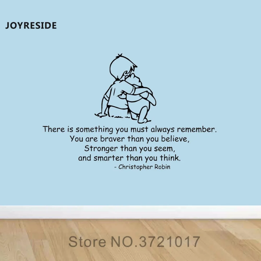 JOYRESIDE Quote Wall You Are Braver Than You Believe Decal Vinyl Sticker Decor Boy Girl Baby Kid Room Interior Design Mural A482