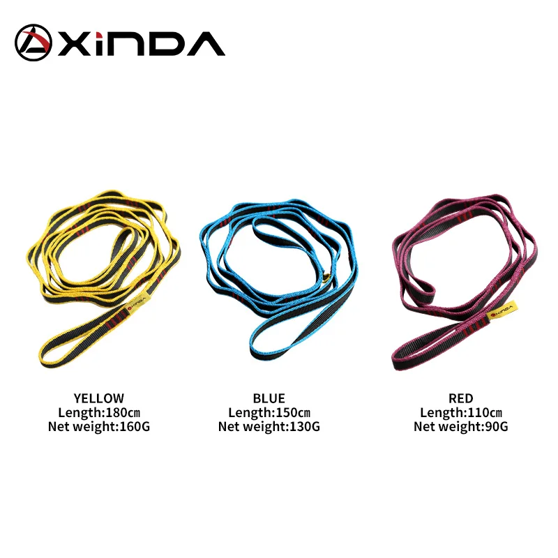 XINDA Outdoor Climbing Rope Climbing Auxiliary Rope Downhill Aerial Yoga Hammock Daisy Ring Sling Equipment Wear Ring