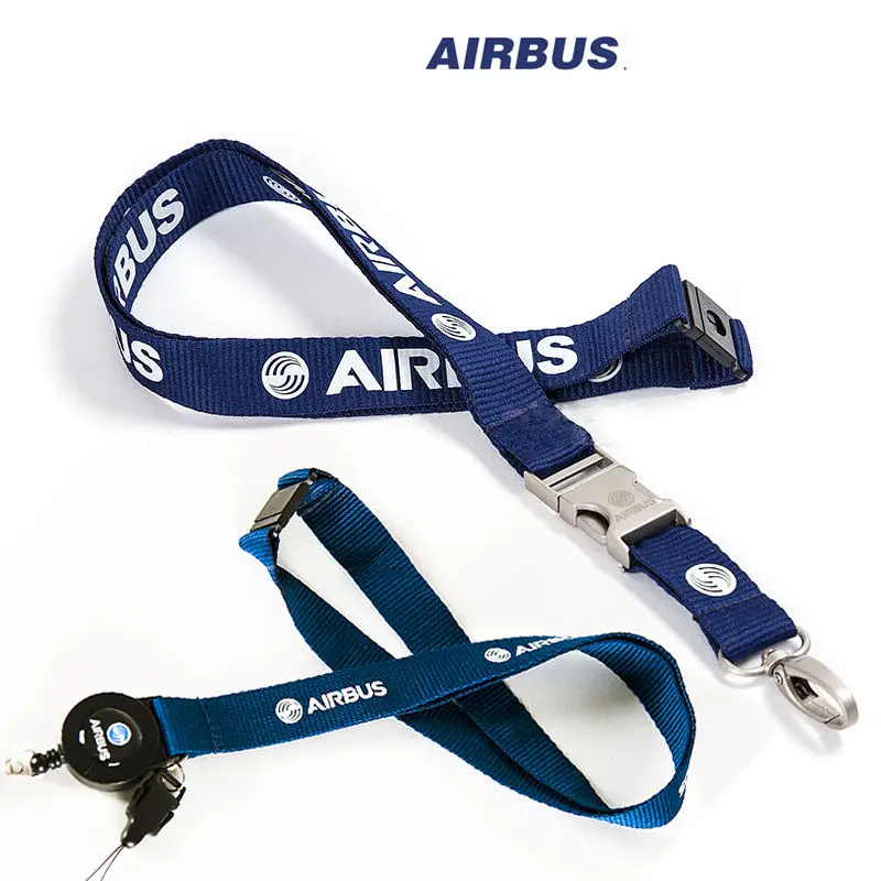 

Airbus Lanyard for Pliot Flight Crew 's License ID Card Holder Boarding Pass String Sling Metal Buckle