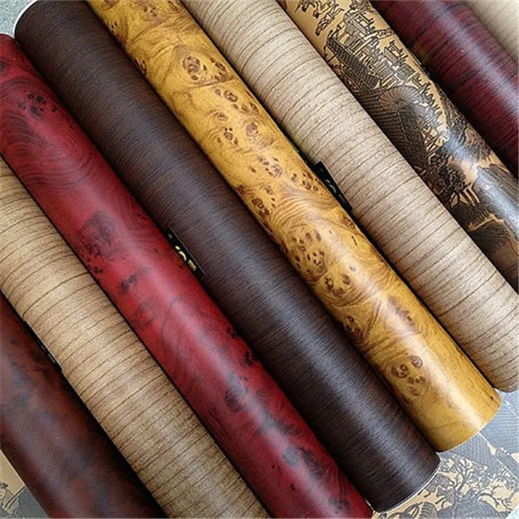 30x124cm Color Change Wood Grain Vinyl Film Furniture Wood Grain Textured Decal Car Internal Self-adhesive Sticker Car Styling