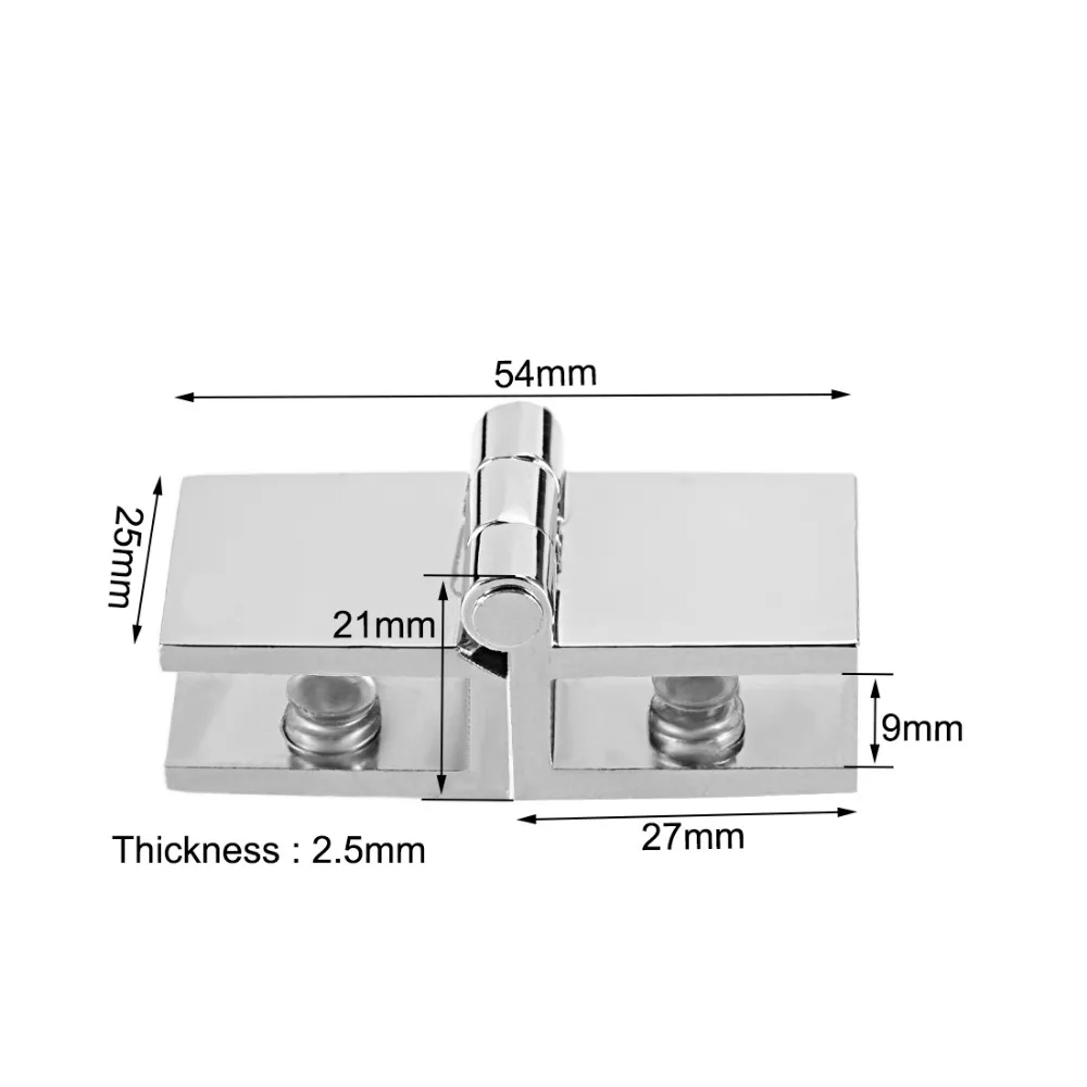 Uxcell 180/90/0 Degree Glass Door Hinge Cupboard Showcase Cabinet Door Hinge Glass Clamp Zinc Alloy for 5-8mm Thick Glass