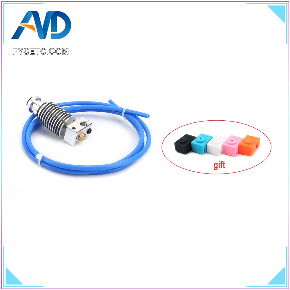 Upgrade HeatSink Extruder Radiator + E3D Hotend Block + V6 Nozzle + 1M PTFE Capricornus Tube For PT100 Prusa I3 MK3