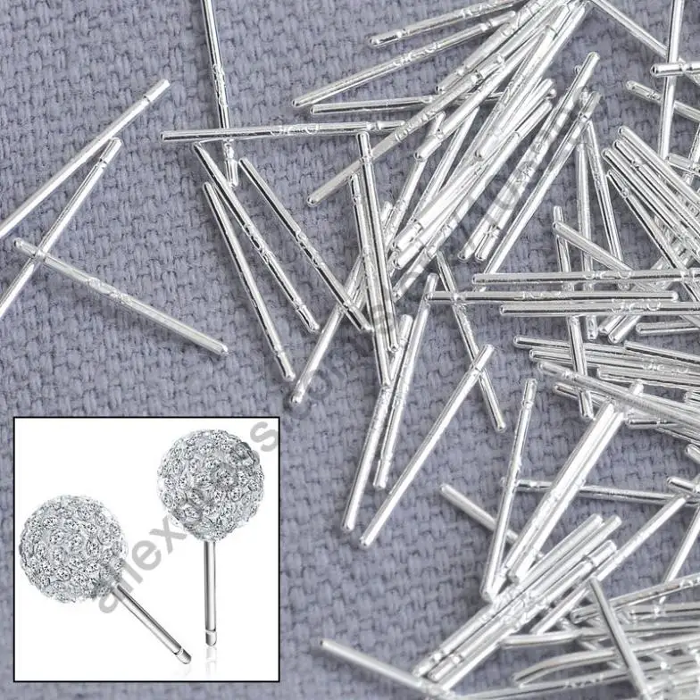 

Bulk 1000PCS Pin Solid Real 925 Sterling Silver Jewelry Findings Fine Ear Stud Pin Posts Handmade Earring Designer Gift