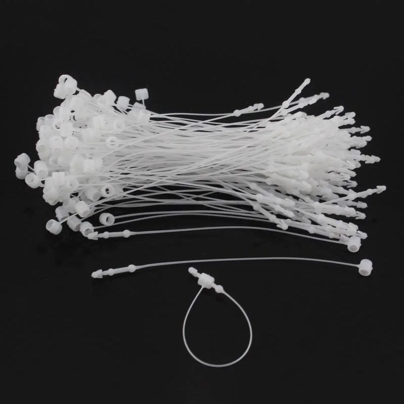 1000pcs Glue Needle Buckle Garment Label Seal Strings White Clear Plastic Snap Lock Pins Security Loop Tag Fasteners