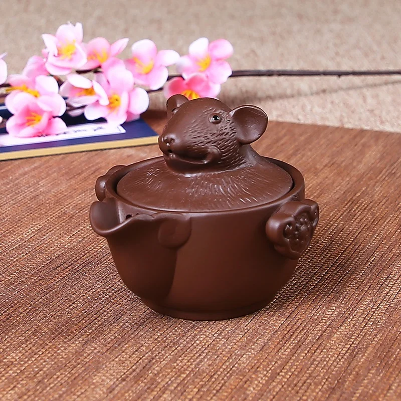 

12 zodiac fast cup cup teapot set Yixing purple sand pot household ceramic tea pot device manual manual filtration small teapot