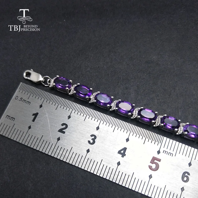 TBJ ,Romantic Shiny Bracelet with natural amethyst in 925 sterling silver gemstone jewelry for women as a birthday wedding gift