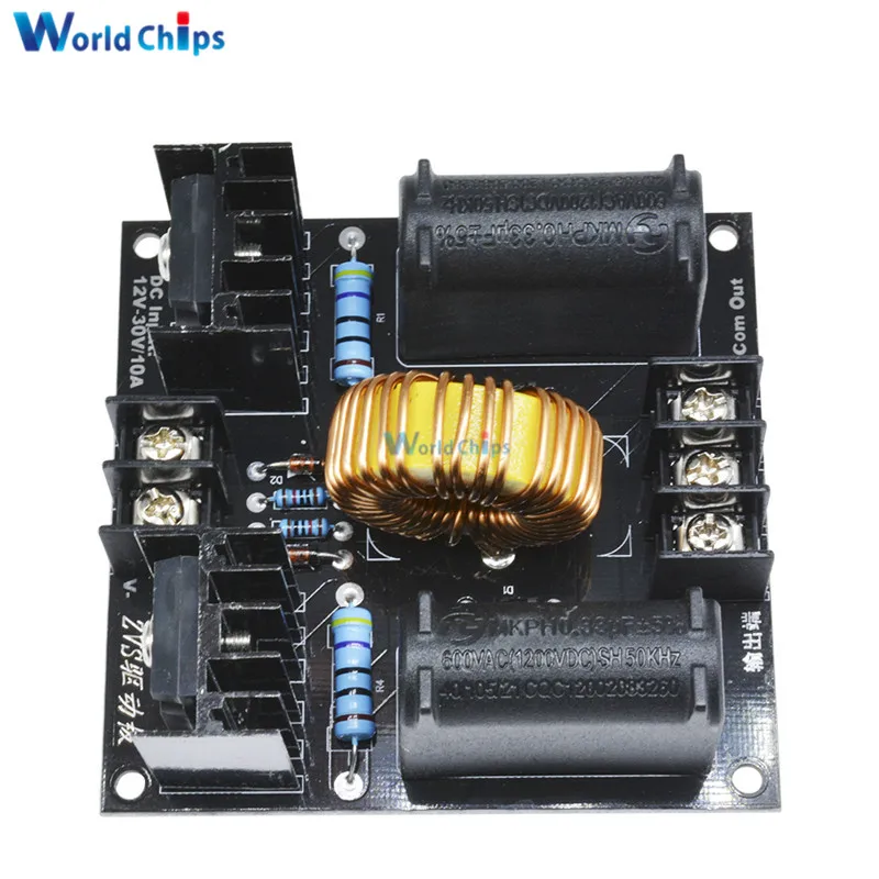 ZVS Tesla Coil Zero Voltage Flyback Driver Board High Voltage Booster Generator Plate Induction Heating Module 12-30V 10A 1000W