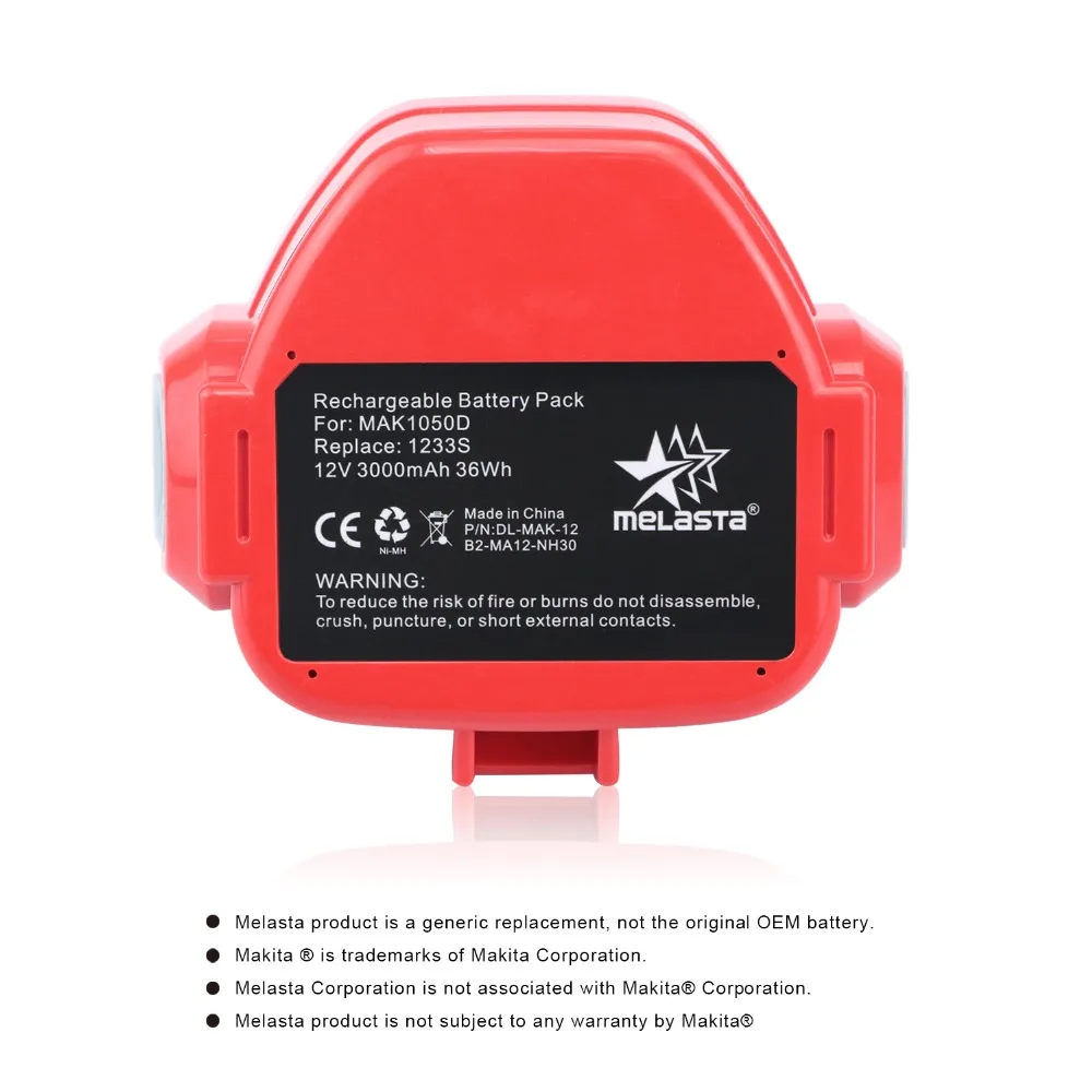 Сменный аккумулятор MELASTA для Makita 3000 PA12 1220 1222 S 1233SA 1233SB 1233 1235A 1235B 1235-2, 12 В, 192598 мАч
