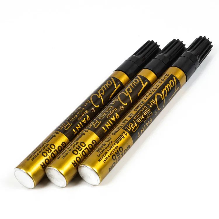 2 or 4pcs/Lot Permanent Marker Pen Set Oily 2mm Waterproof Paint Marker for Tires Metal CD Glass Gold Metallic Pens Markers