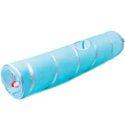 Pet Cats Toys High Quality Collapsible Tunnel 120cm 2 Holes Cat Play Interaction Tunnel Exercise Place For Small Pets